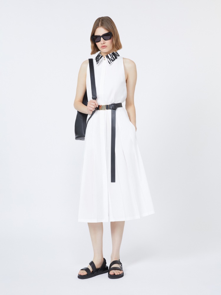 Poplin shirt dress - WHITE - 1