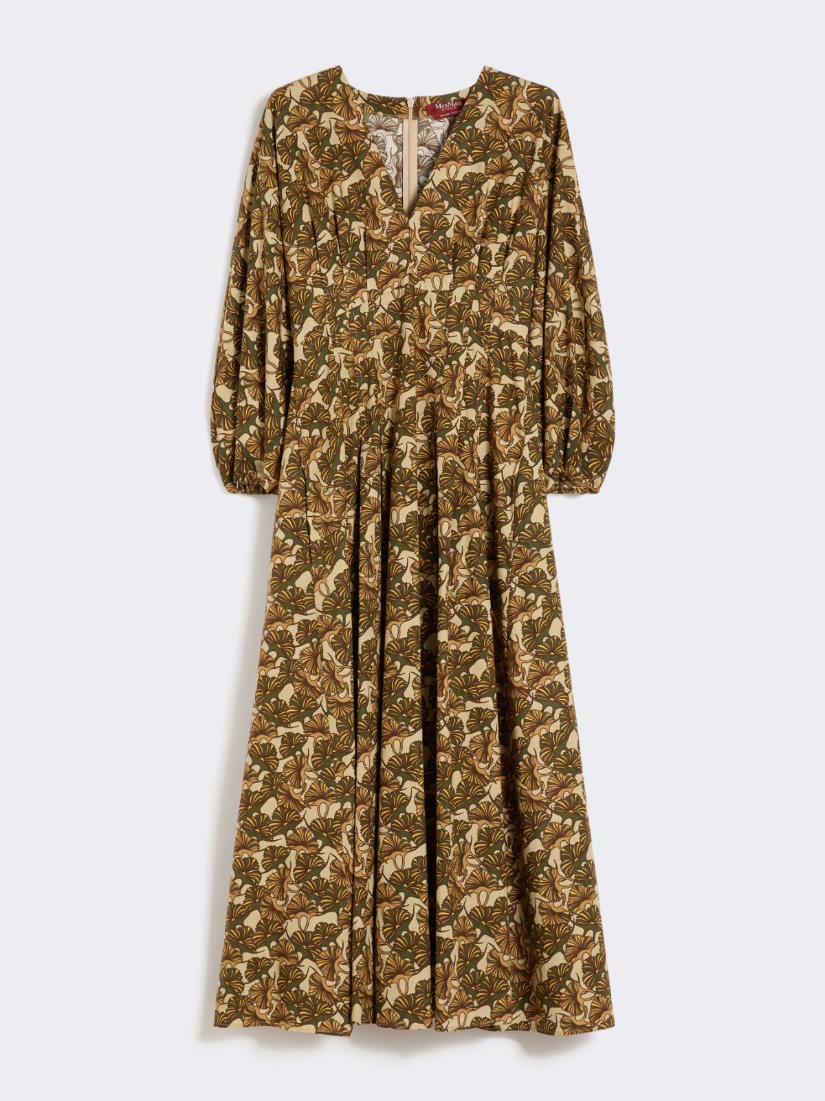 Printed cotton poplin dress - NATURAL - Max Mara - 9