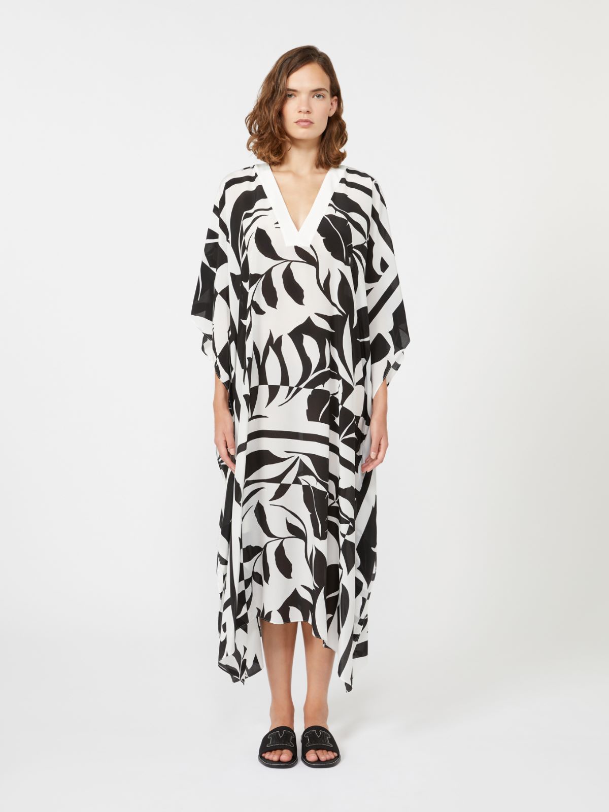 Oversized printed silk dress - BLACK - Max Mara - 2
