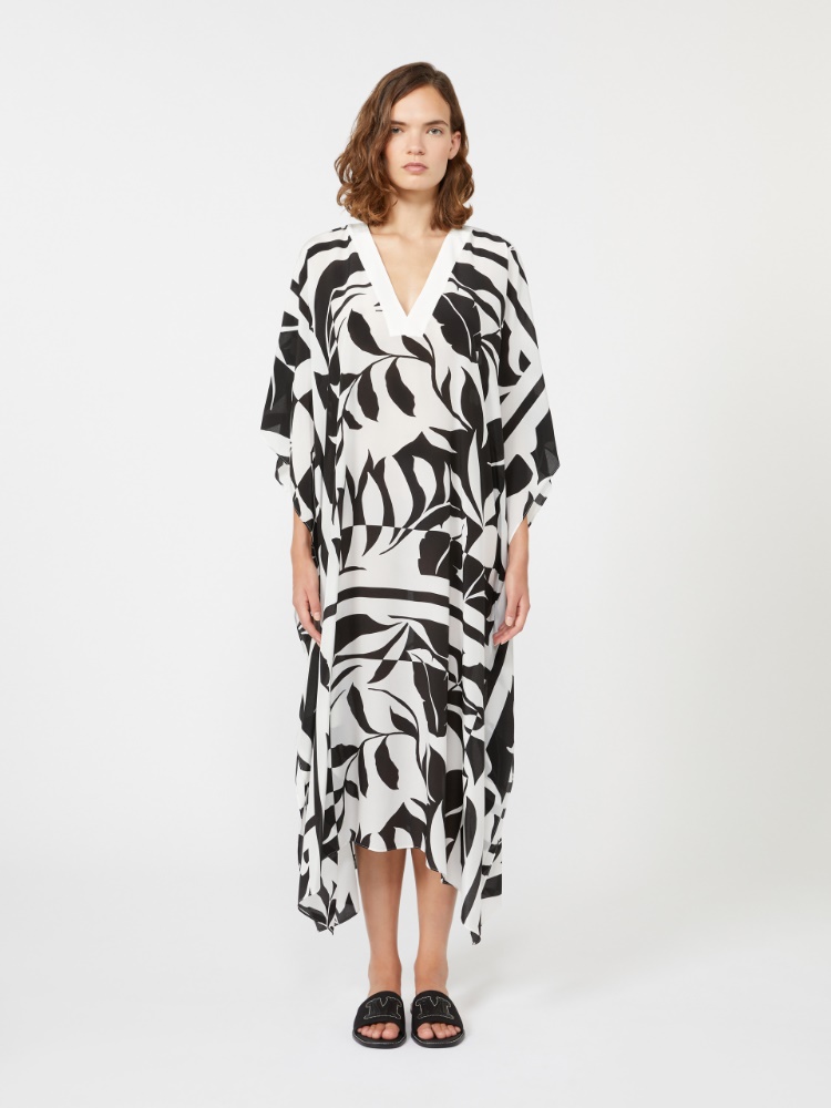 Oversized printed silk dress - BLACK - Max Mara - 2