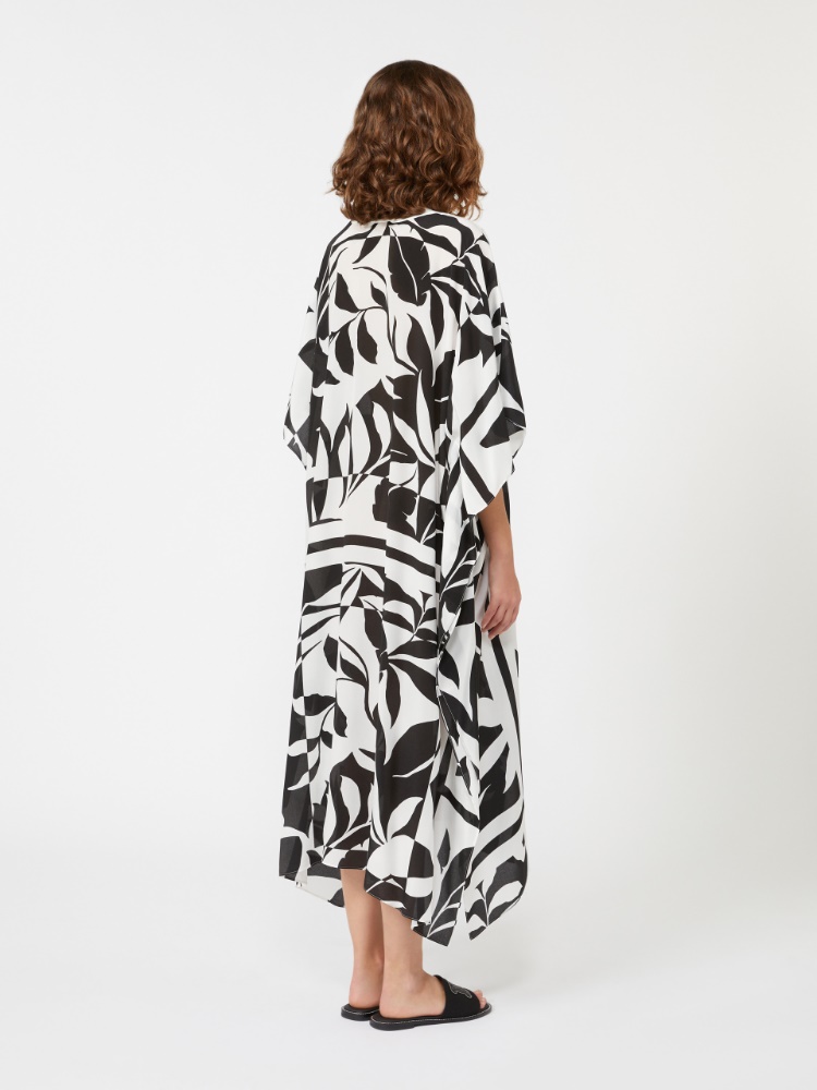 Oversized printed silk dress - BLACK - Max Mara - 3