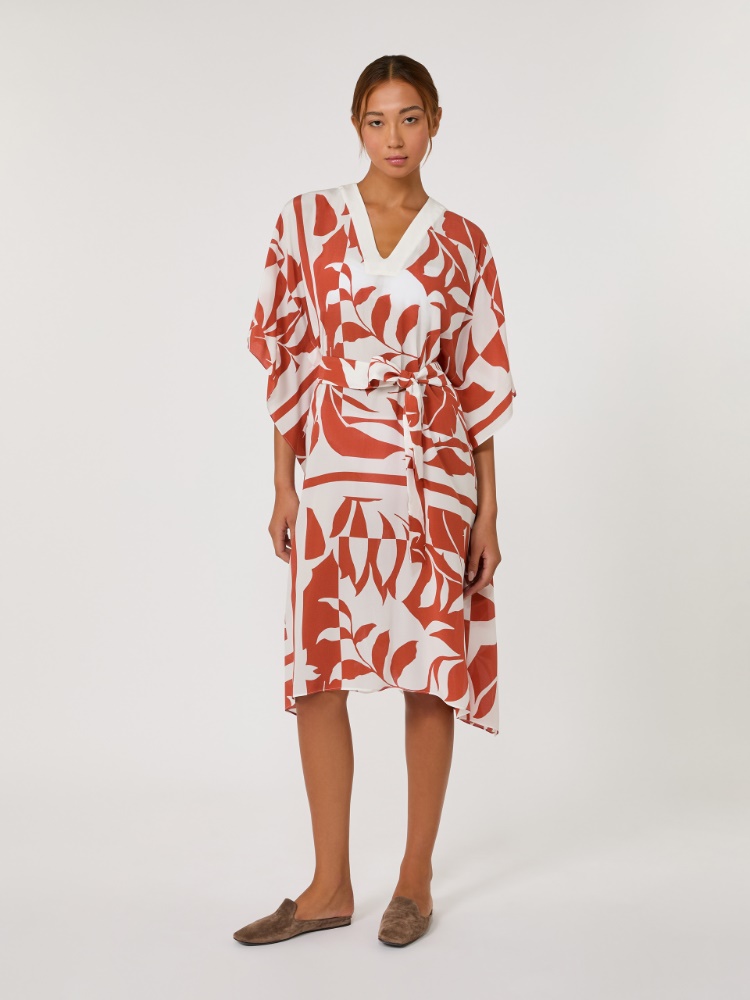 Oversized printed silk dress - RUST - Max Mara - 2