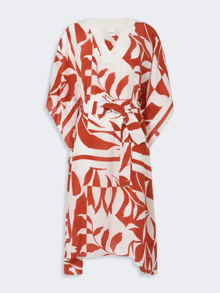 Oversized printed silk dress - RUST - Max Mara - 4