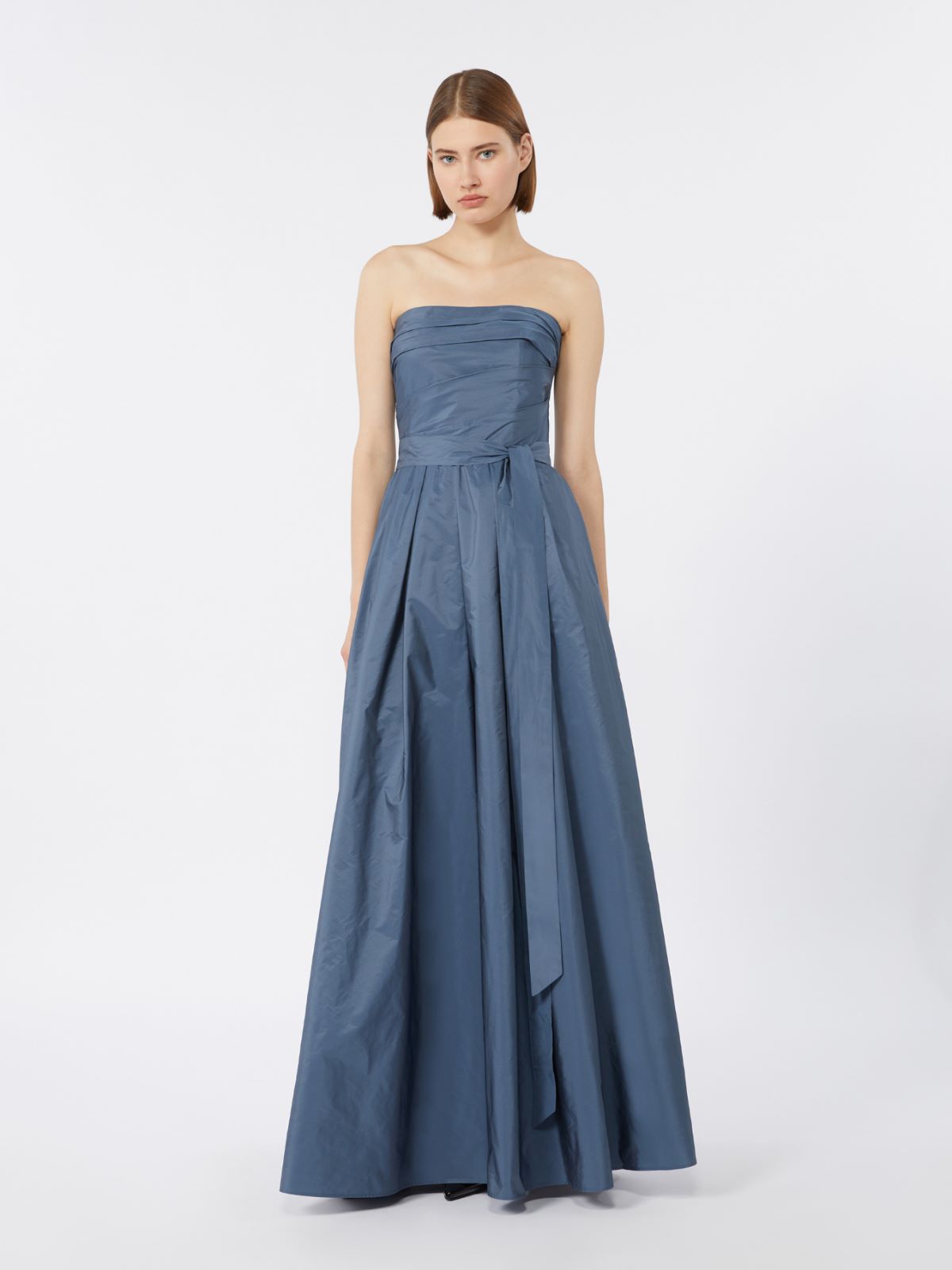 Robe bustier en taffetas - GRIS BLEU - Max Mara - 2