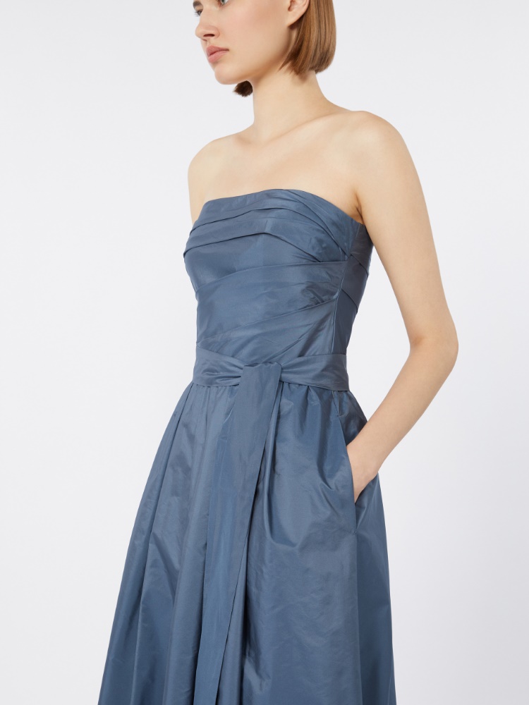 Robe bustier en taffetas - GRIS BLEU - Max Mara - 4