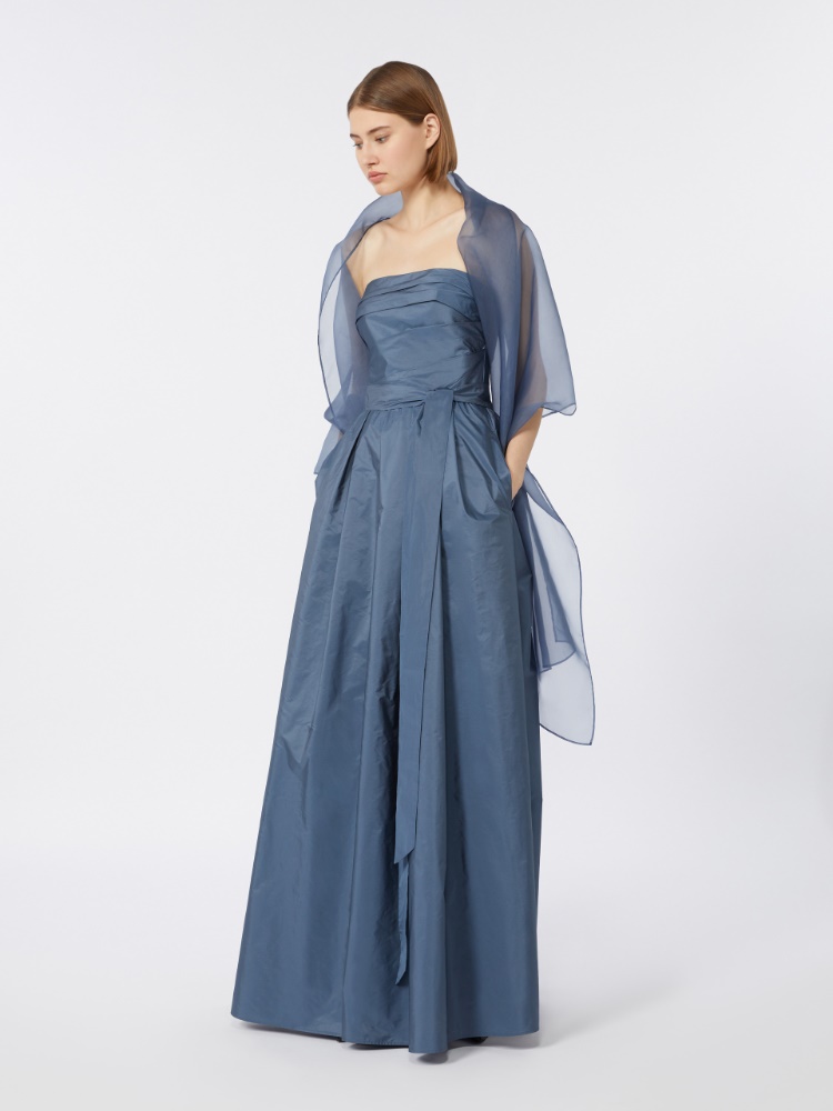 Robe bustier en taffetas - GRIS BLEU - Max Mara - 1
