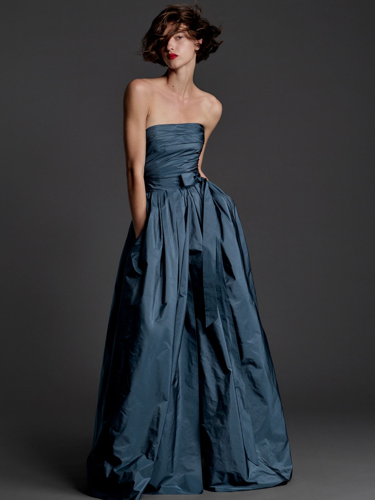 Robe bustier en taffetas + GRIS BLEU - Max Mara