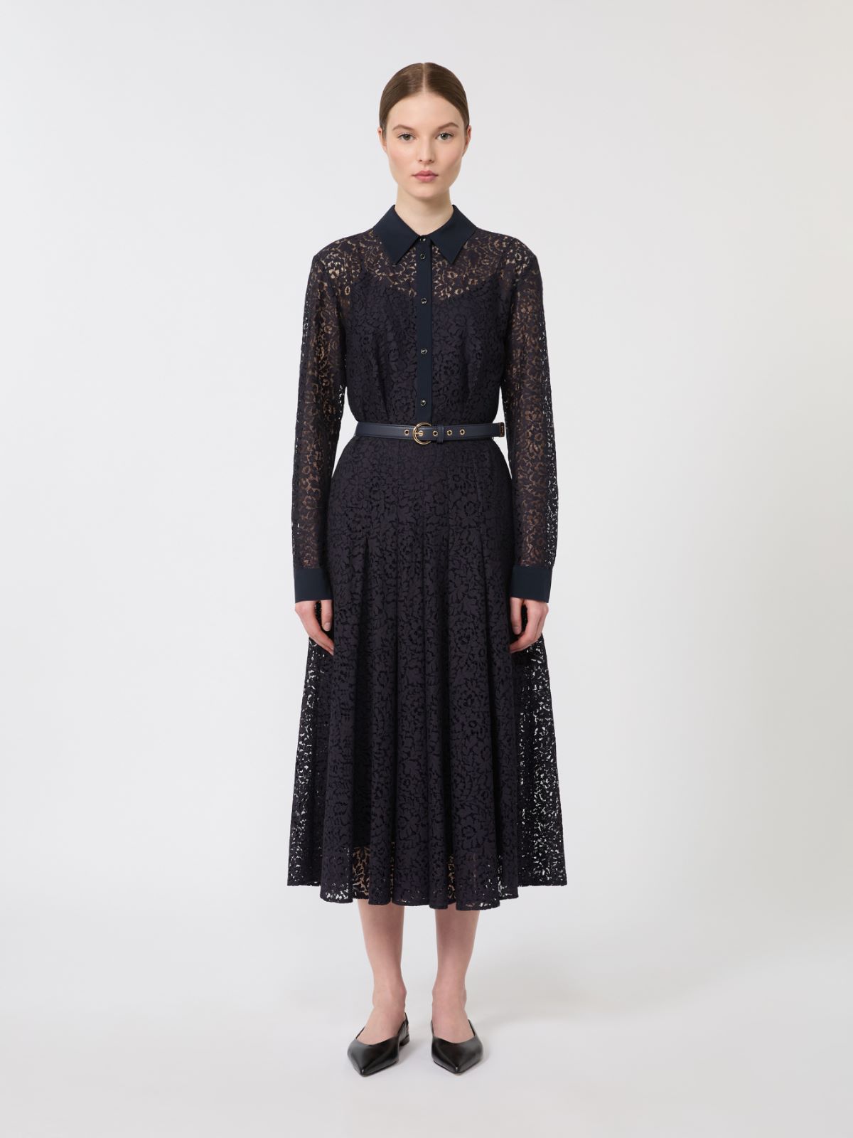 Lace shirt dress - NAVY - Max Mara - 6