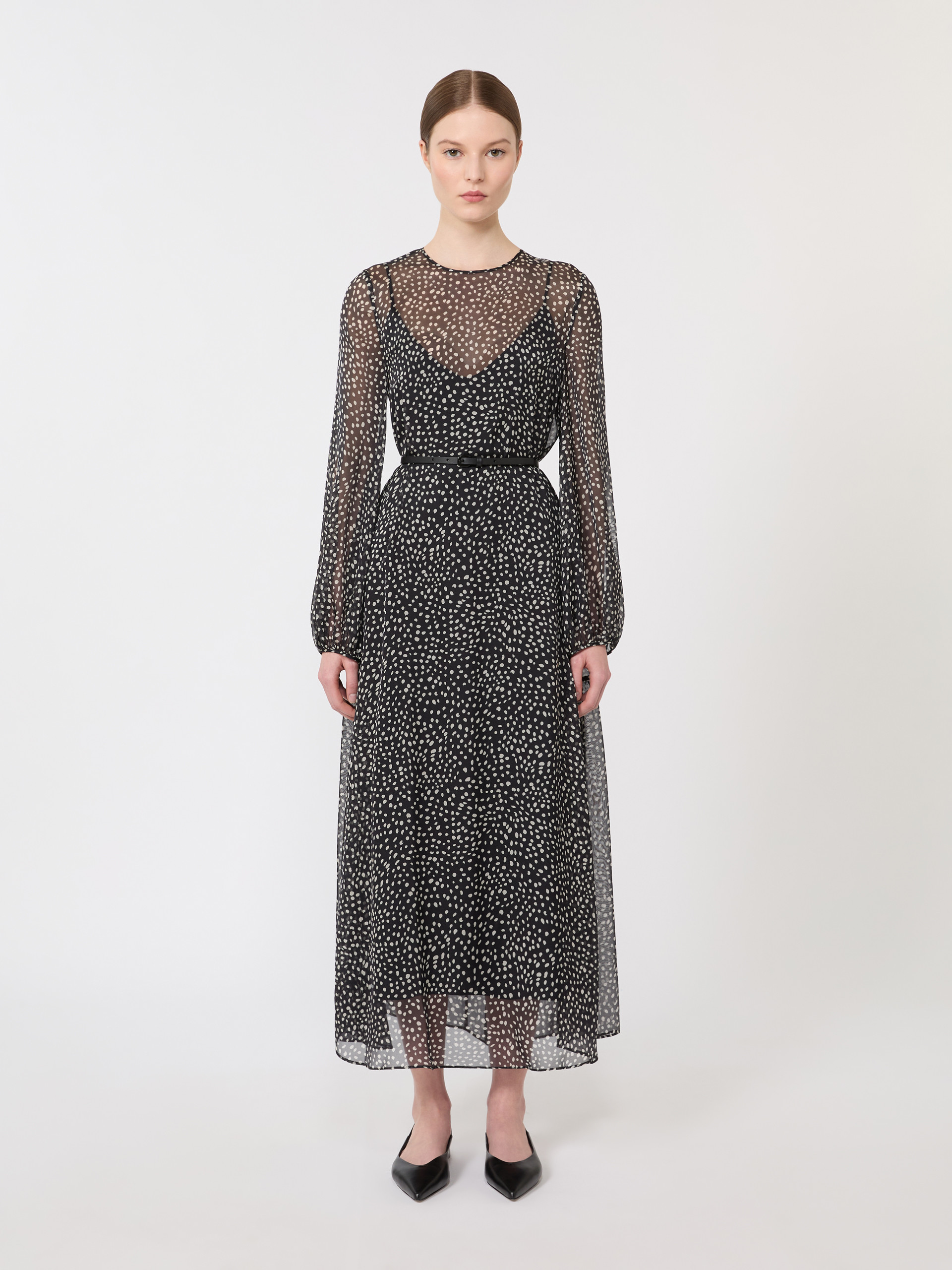 Abito in chiffon stampato - NERO - Max Mara - 2