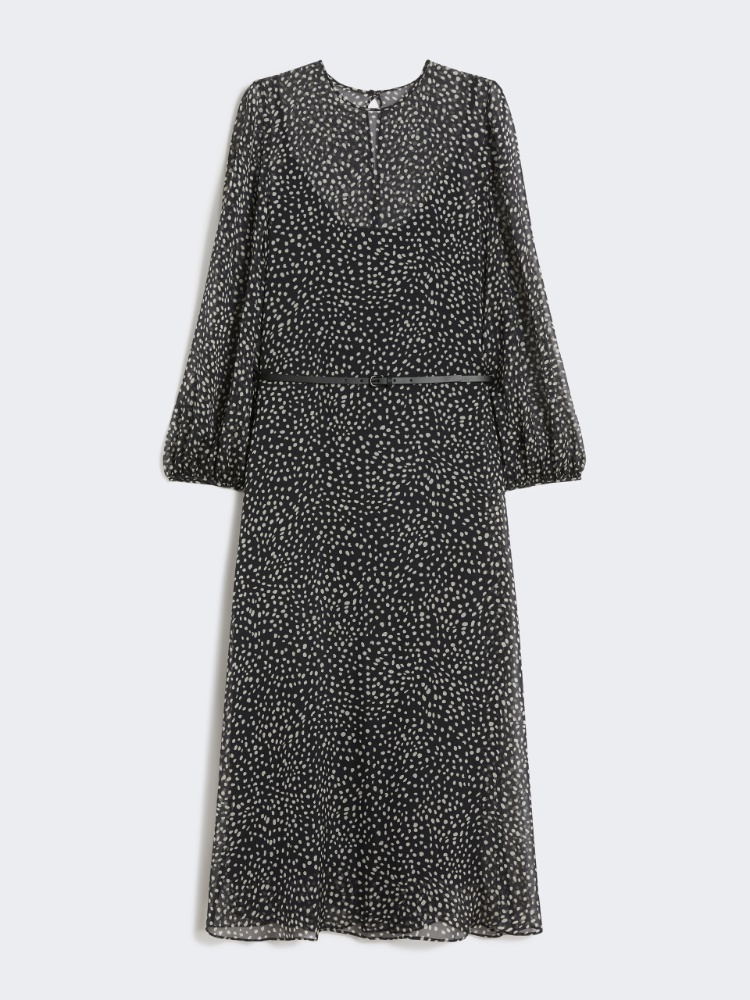 Dress in printed chiffon - BLACK - Max Mara