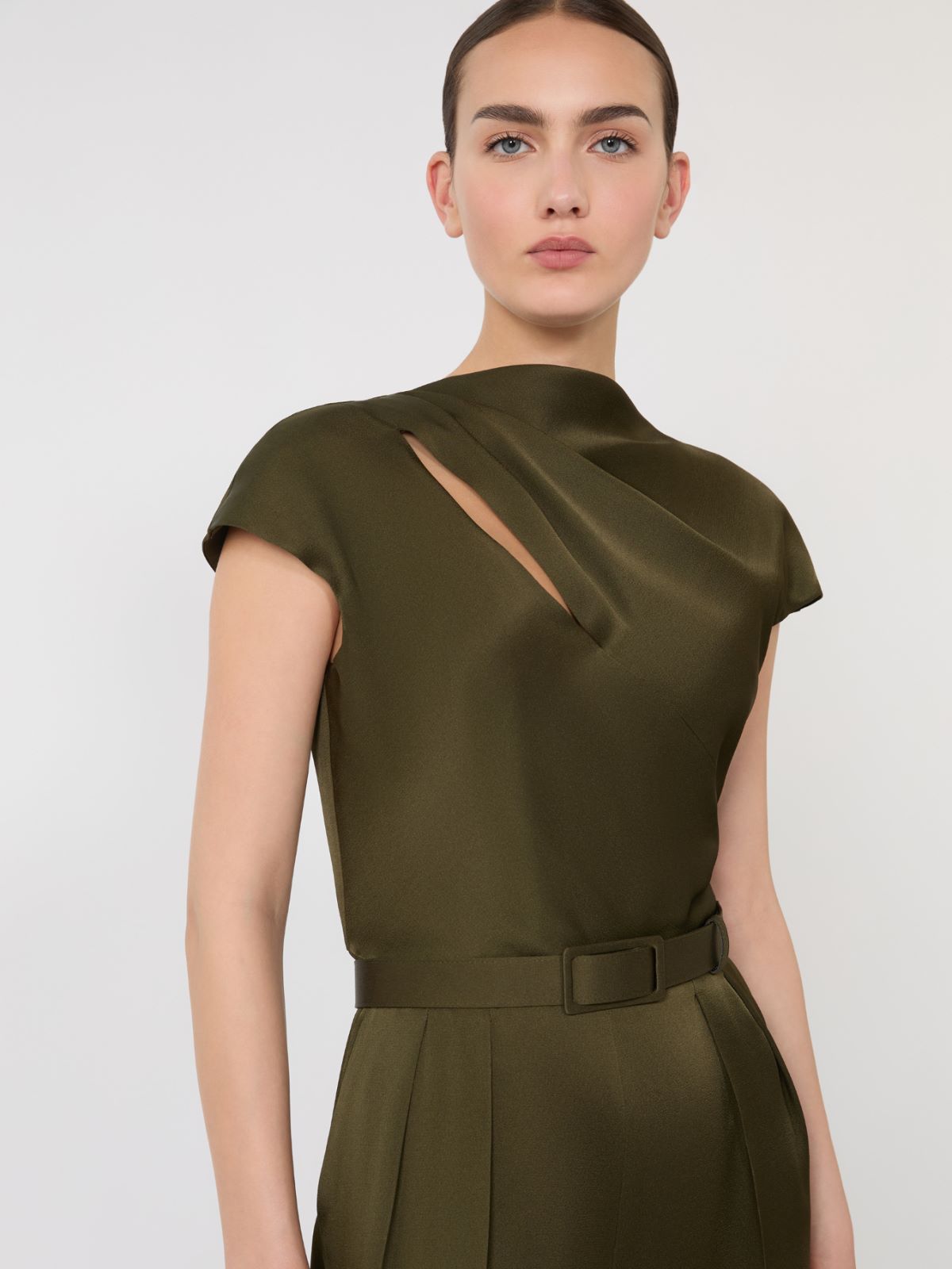 Envers satin jumpsuit - MOSS GREEN - Max Mara - 5