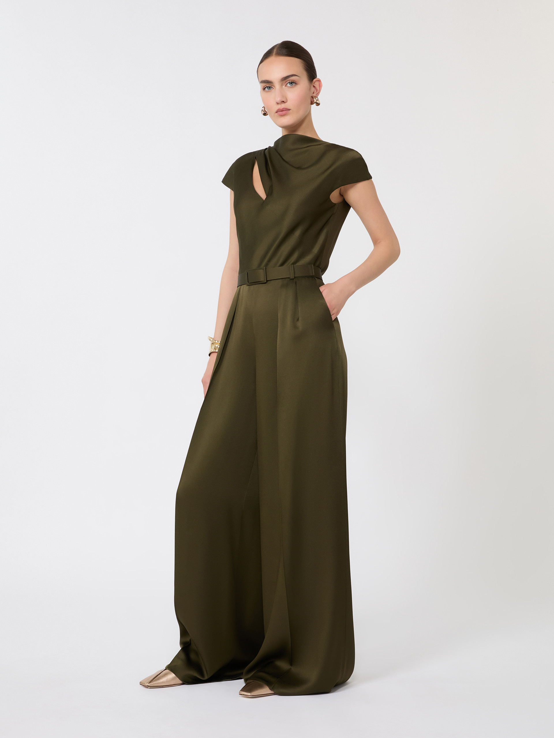 Envers satin jumpsuit - MOSS GREEN - Max Mara