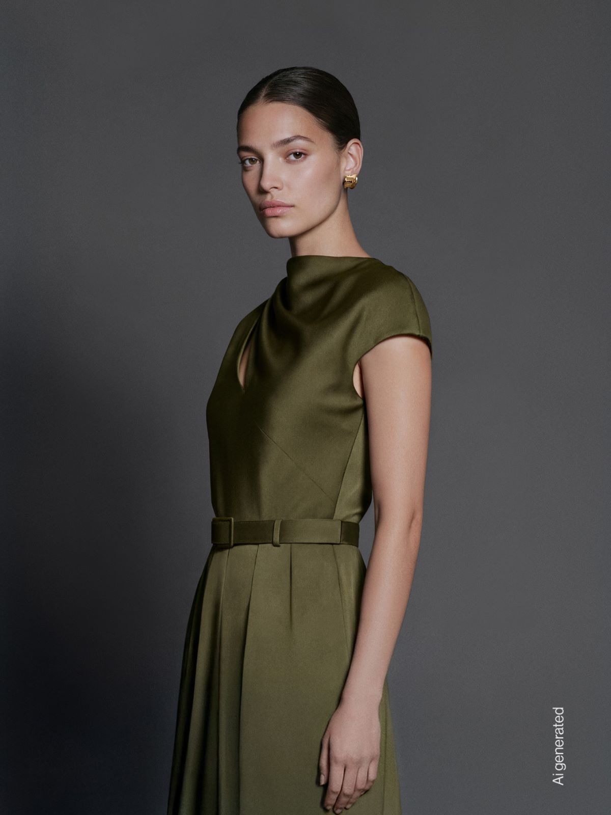 Envers satin jumpsuit - MOSS GREEN - Max Mara - 9