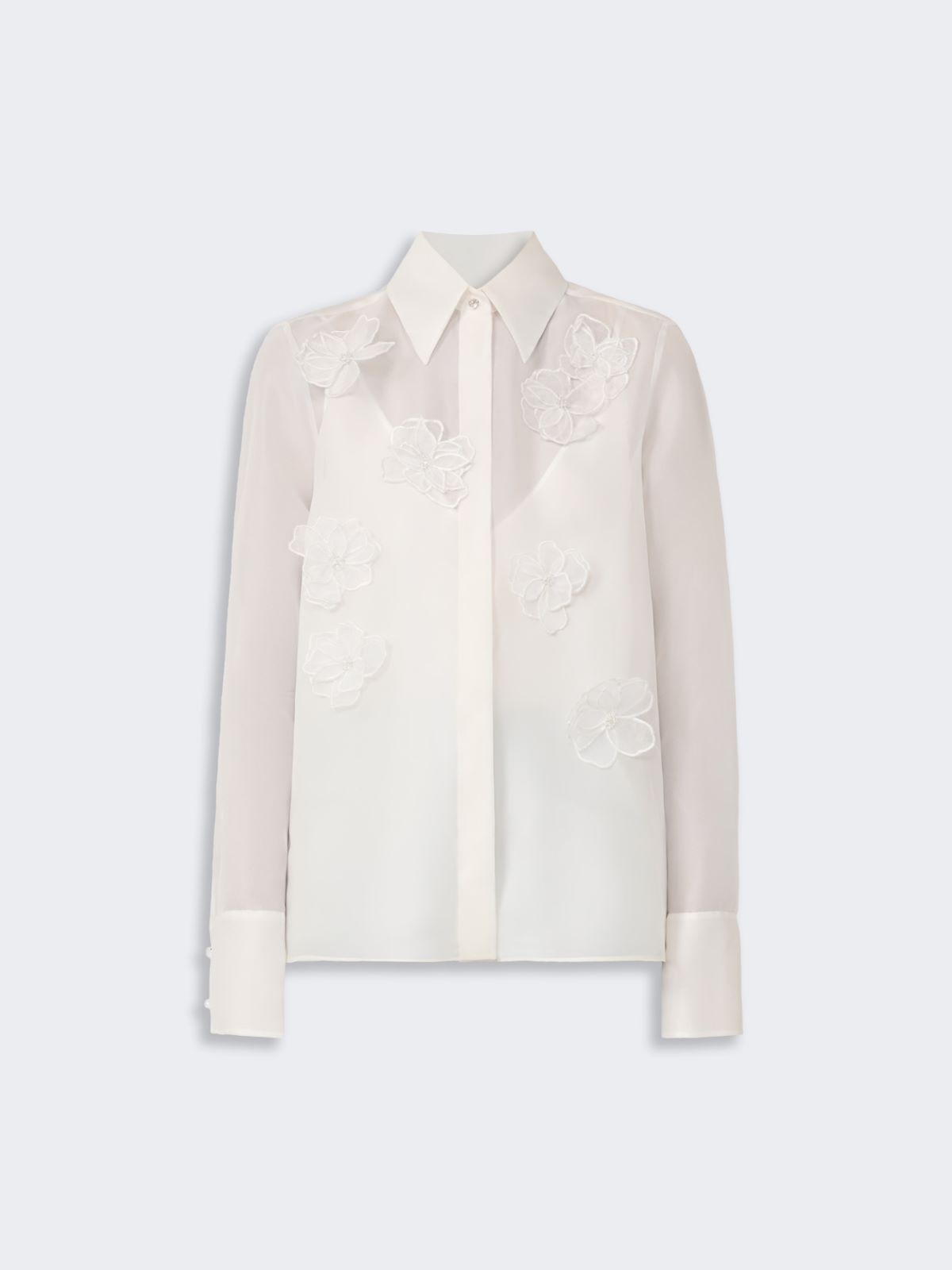 Silk organza shirt - WHITE - Max Mara - 9