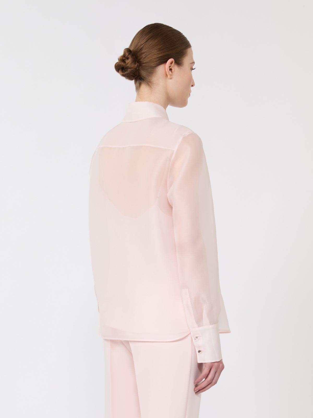 Silk organza shirt - PINK - Max Mara - 9