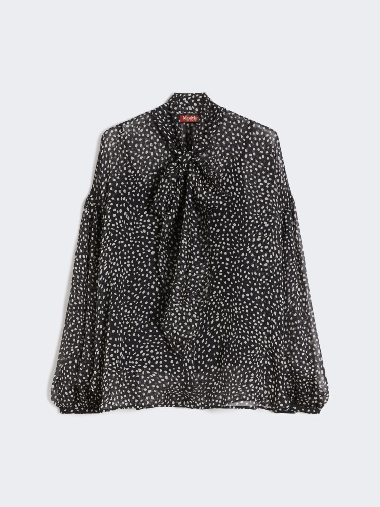 Blouse in printed chiffon - BLACK - Max Mara