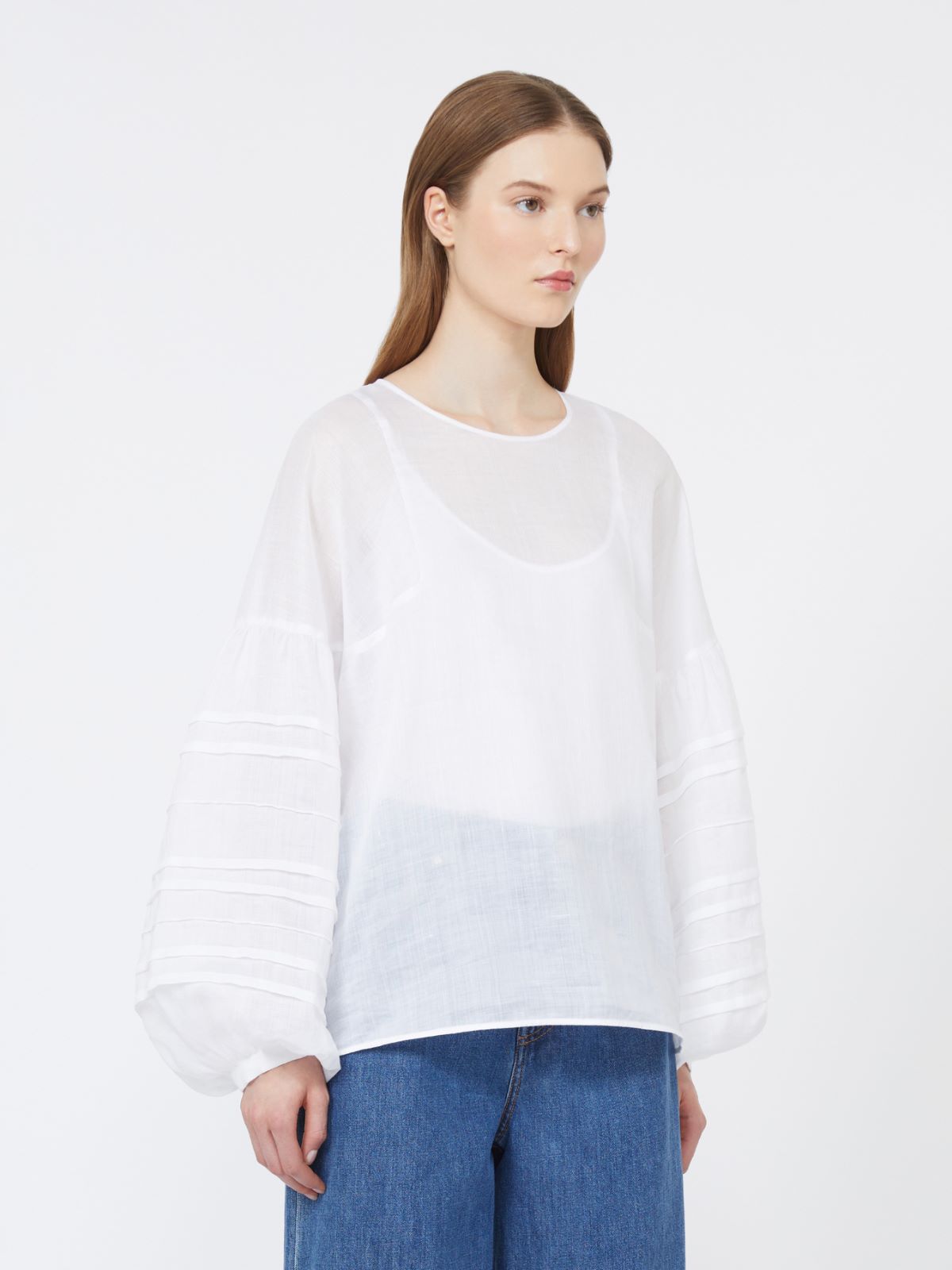 Ramie gauze blouse - WHITE - Max Mara - 2