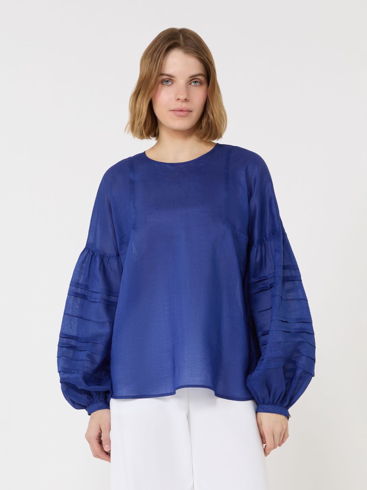 Ramie gauze blouse - NAVY - Max Mara - 2
