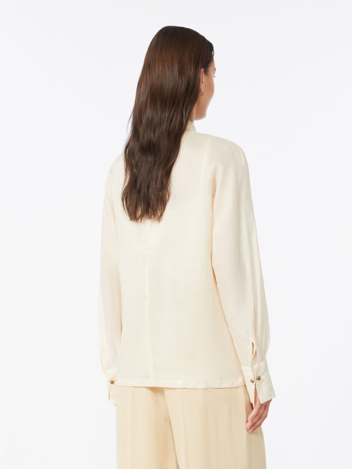 Ramie canvas shirt - BEIGE - Max Mara - 3