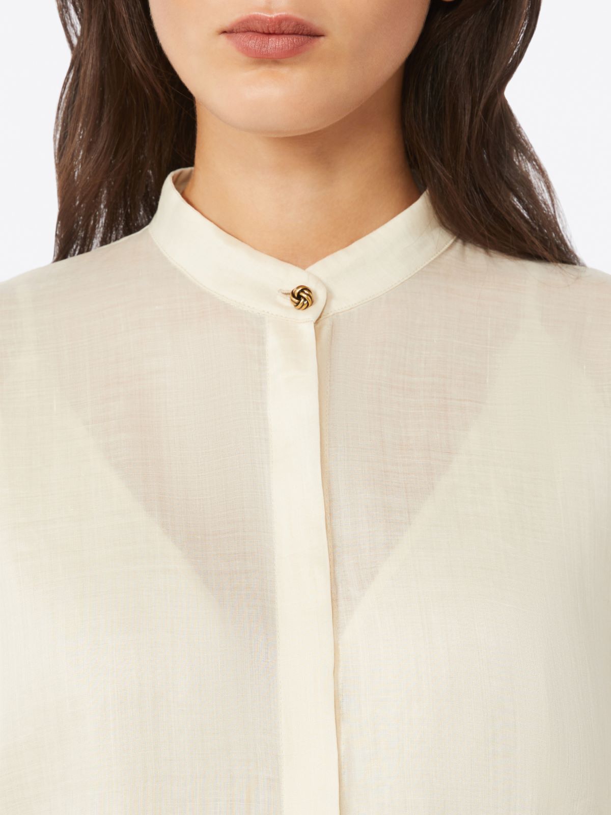 Ramie canvas shirt - BEIGE - Max Mara - 4
