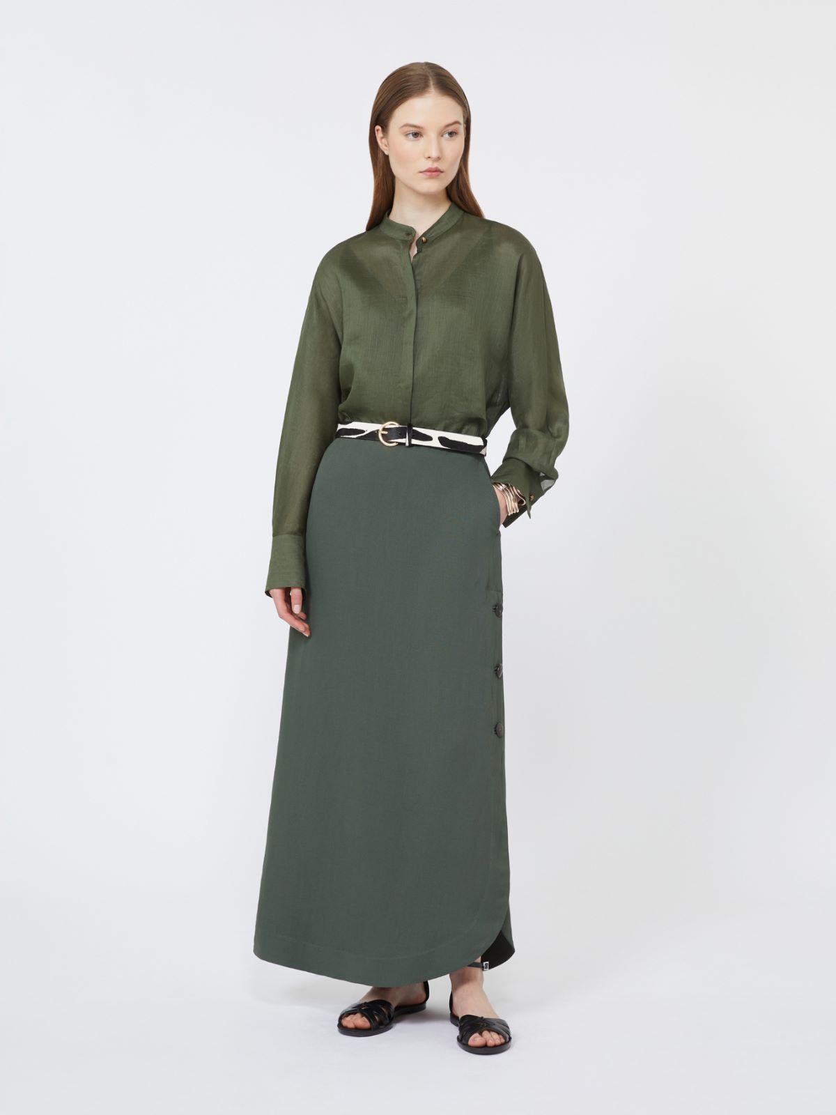 Ramie canvas shirt - KAKI - Max Mara