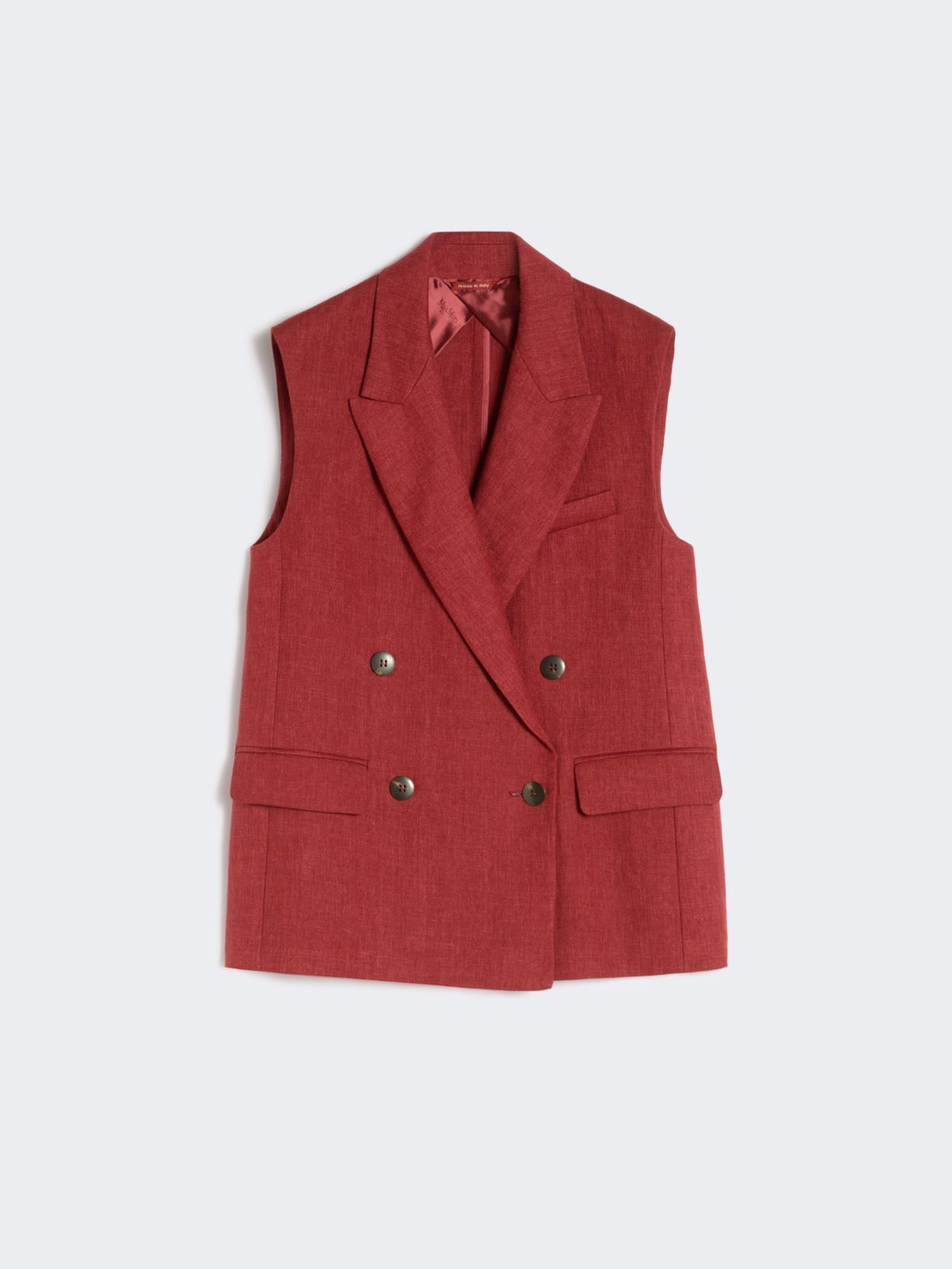 Linen twill gilet - BRICK RED - Max Mara - 9