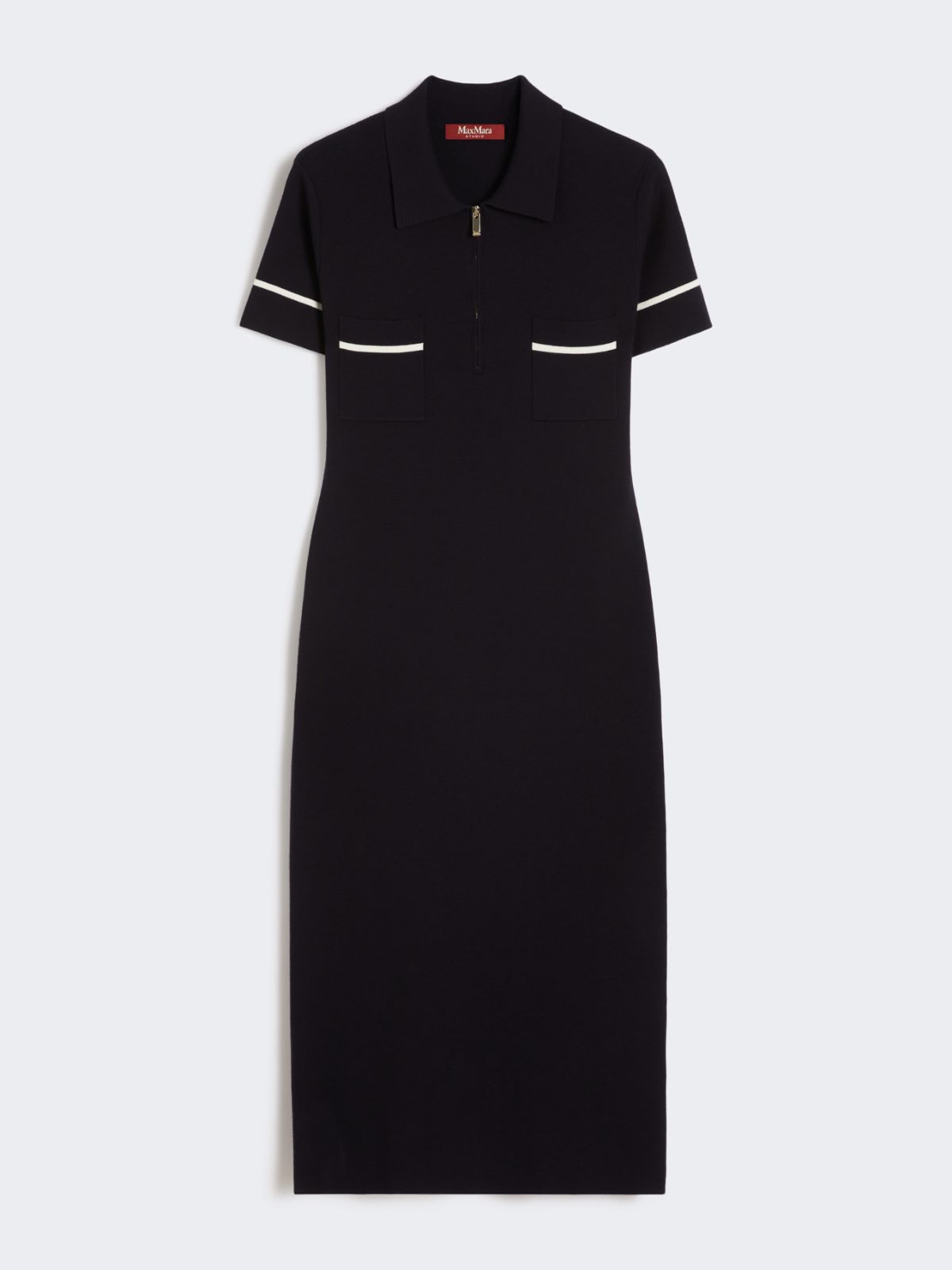 Stretch viscose sheath dress - NAVY - Max Mara - 9