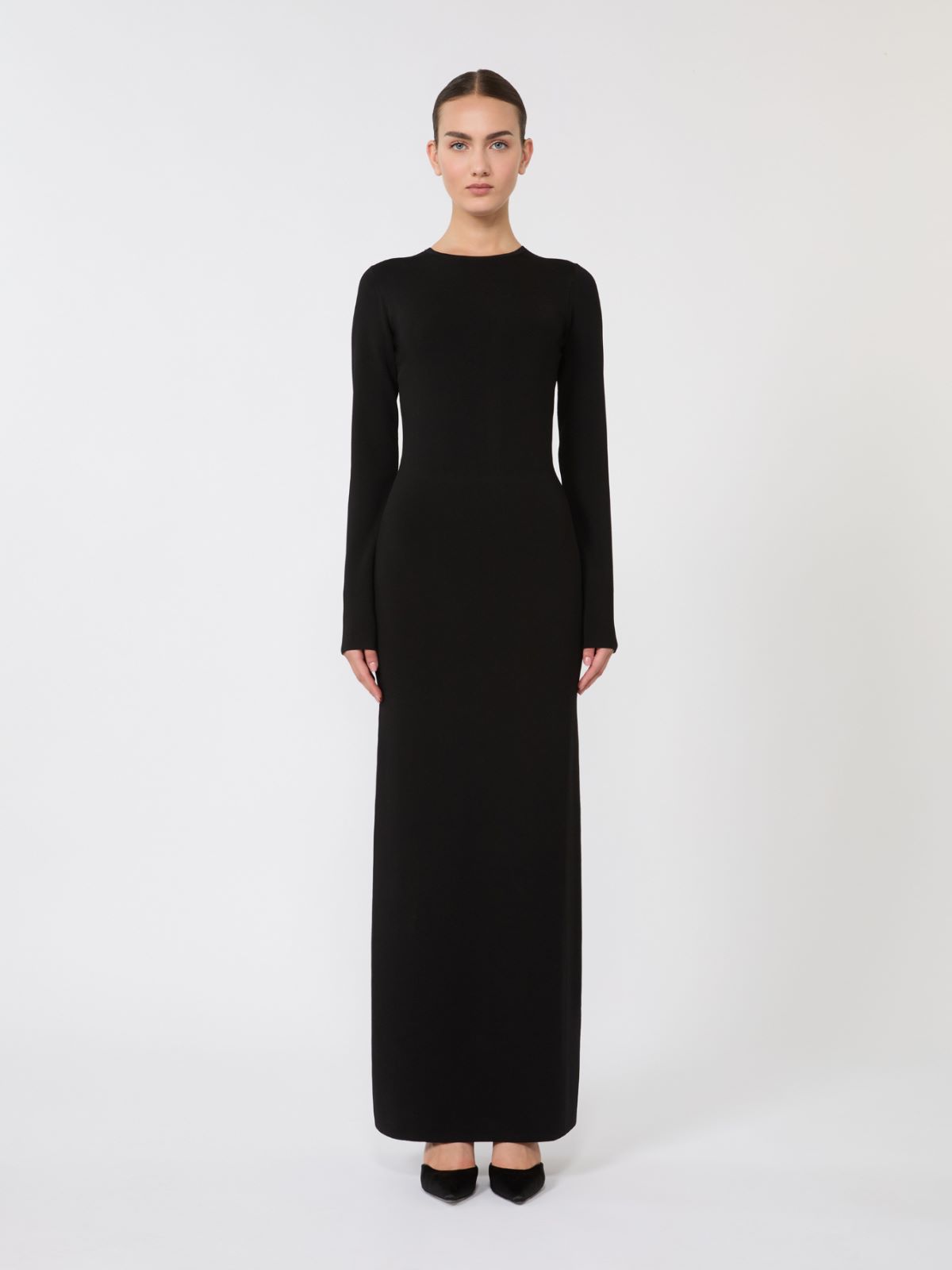 Viscose yarn dress - BLACK - Max Mara - 5