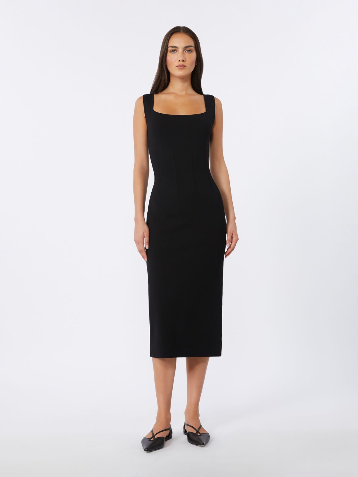 Full Milano-knit midi dress - BLACK - Max Mara - 8