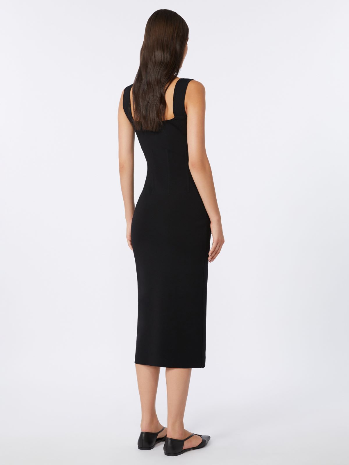 Full Milano-knit midi dress - BLACK - Max Mara - 8