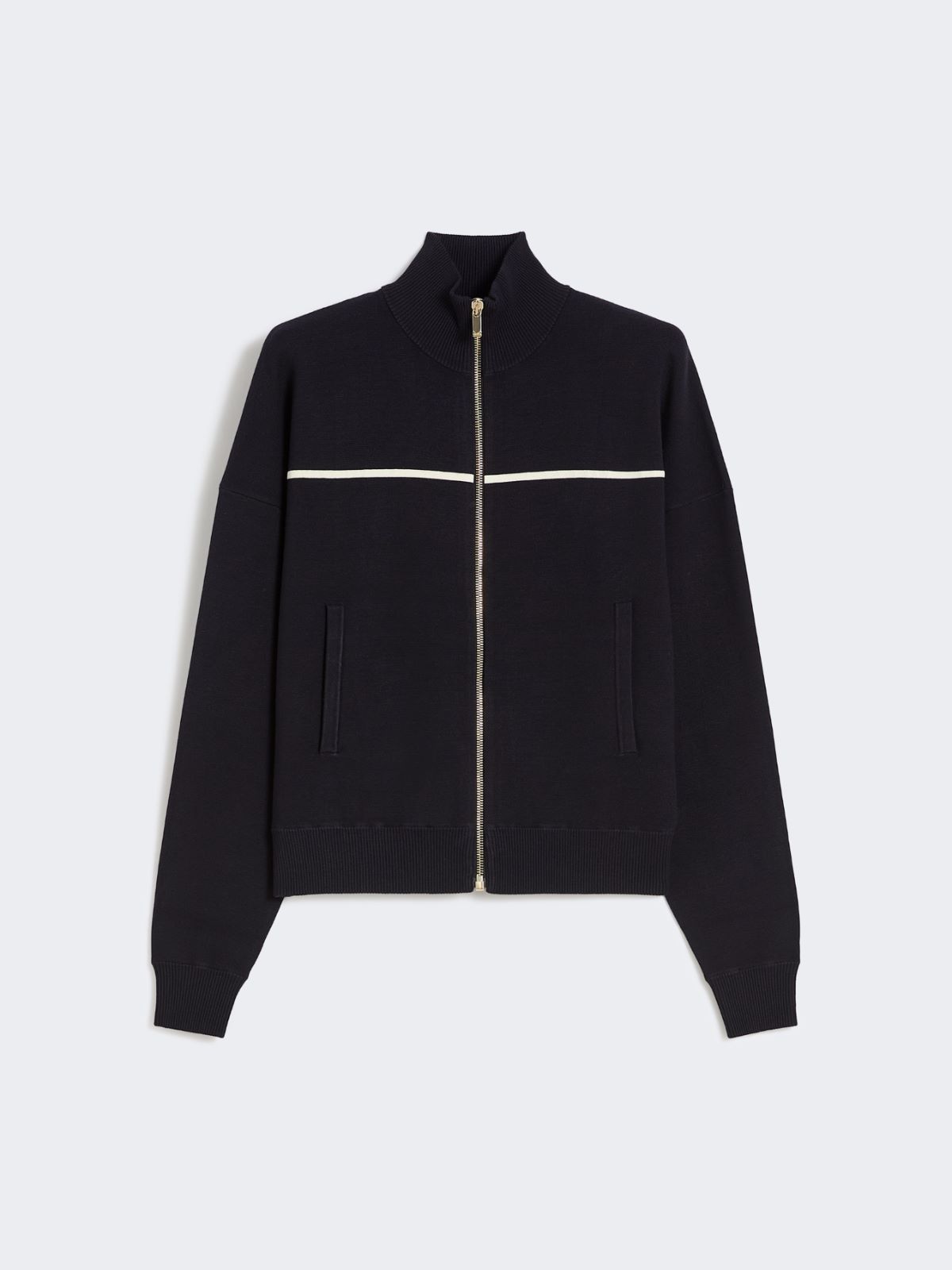 Stretch viscose boxy cardigan - NAVY - Max Mara - 9