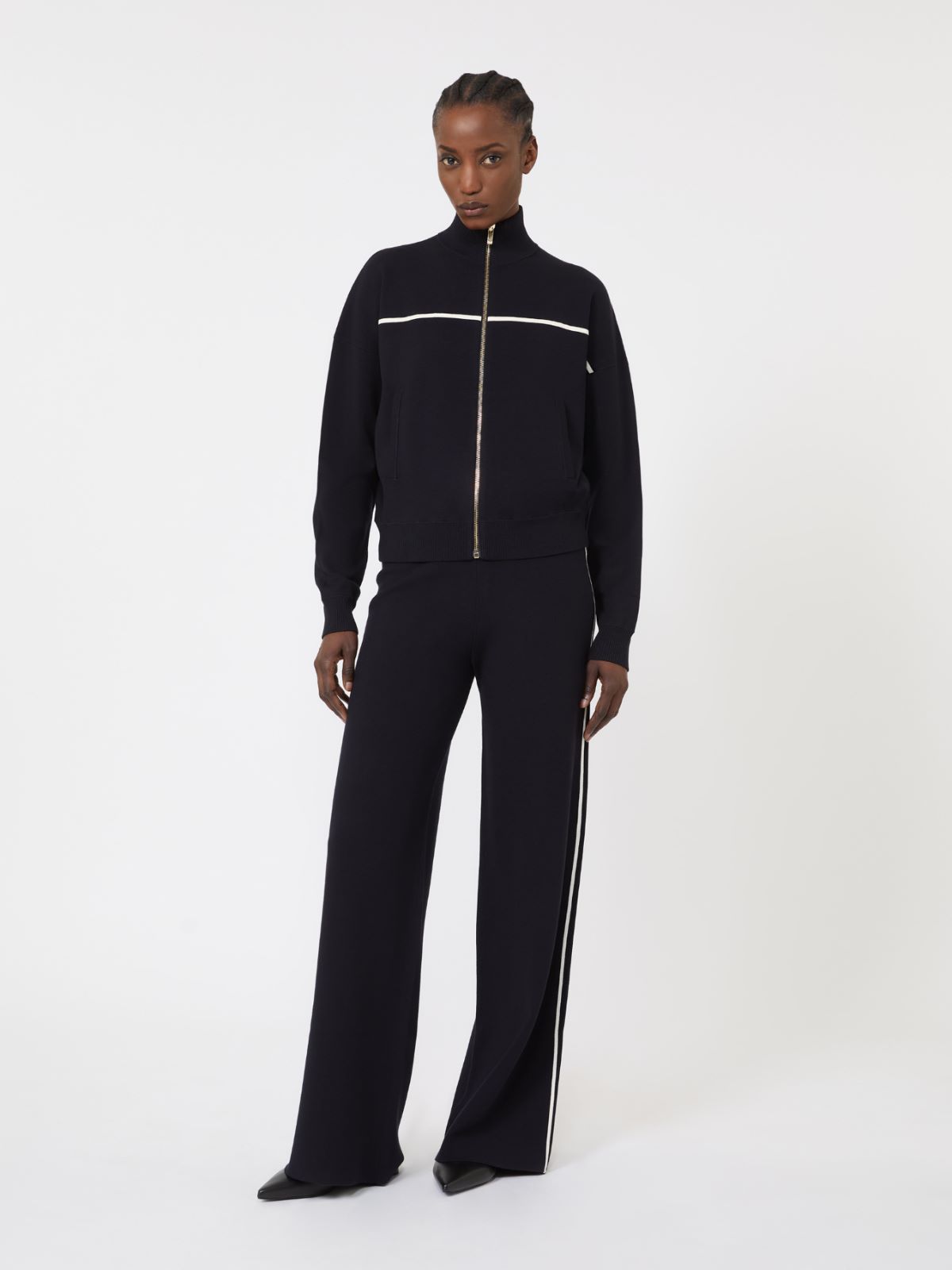 Stretch viscose boxy cardigan - NAVY - Max Mara - 9