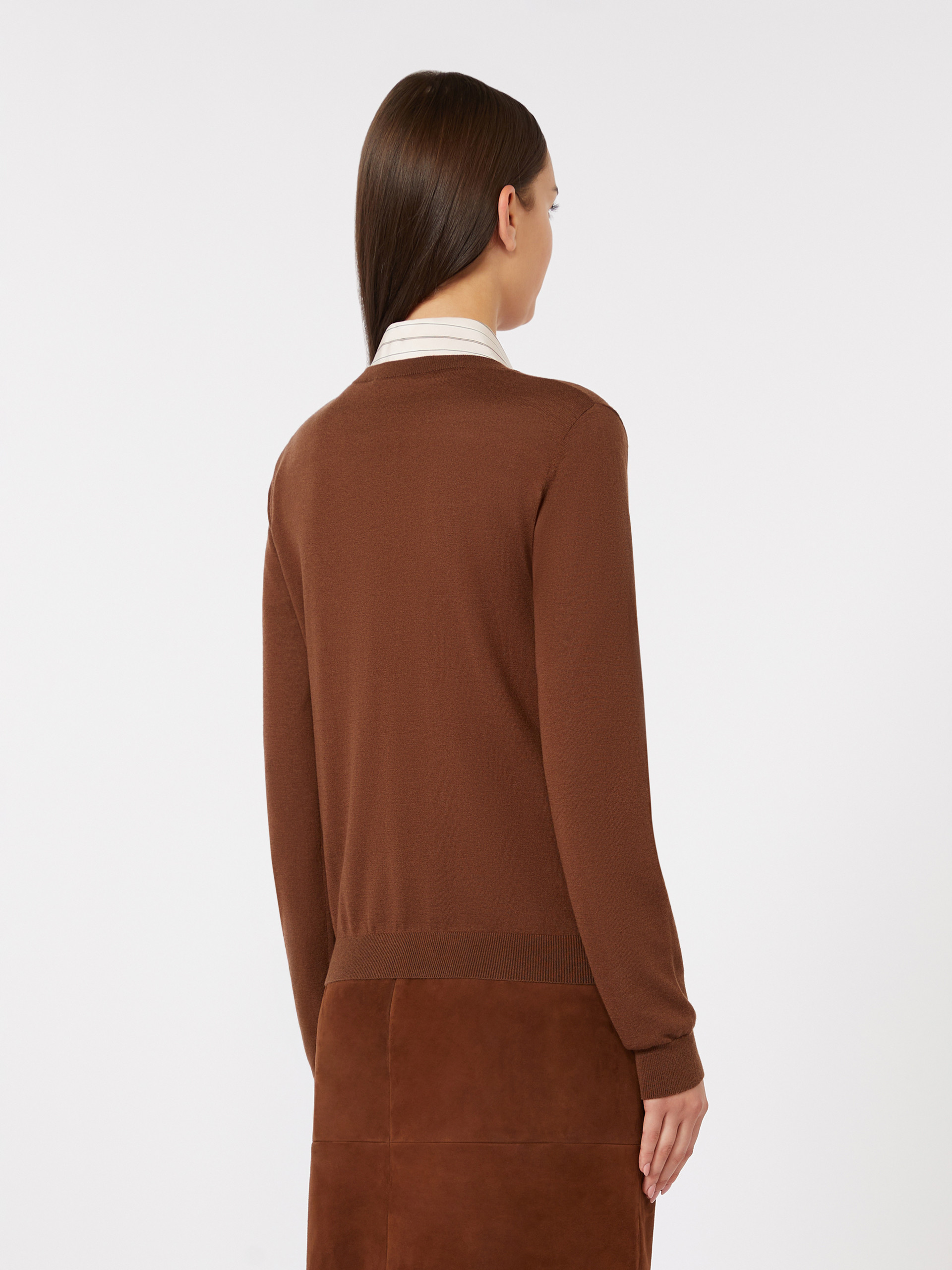 Wool and silk sweater - CHOCOLATE - Max Mara - 3
