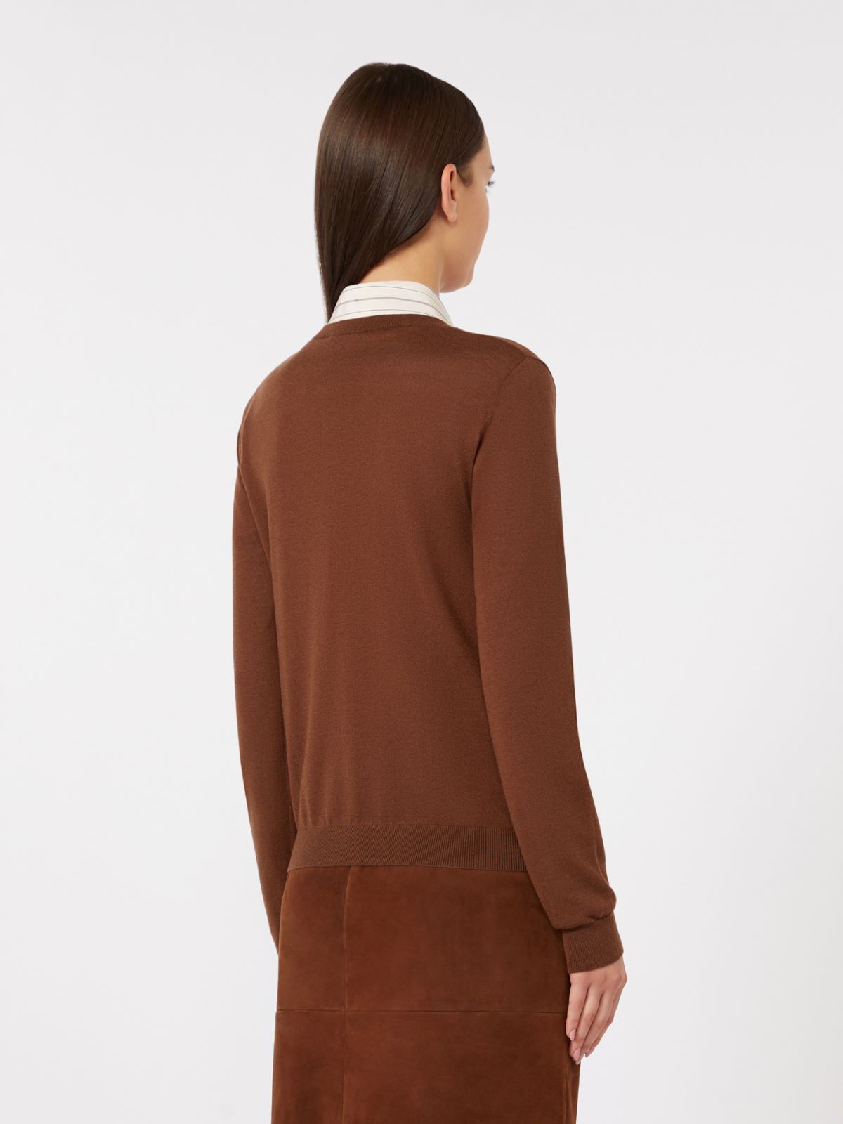 Wool and silk sweater - CHOCOLATE - Max Mara - 5