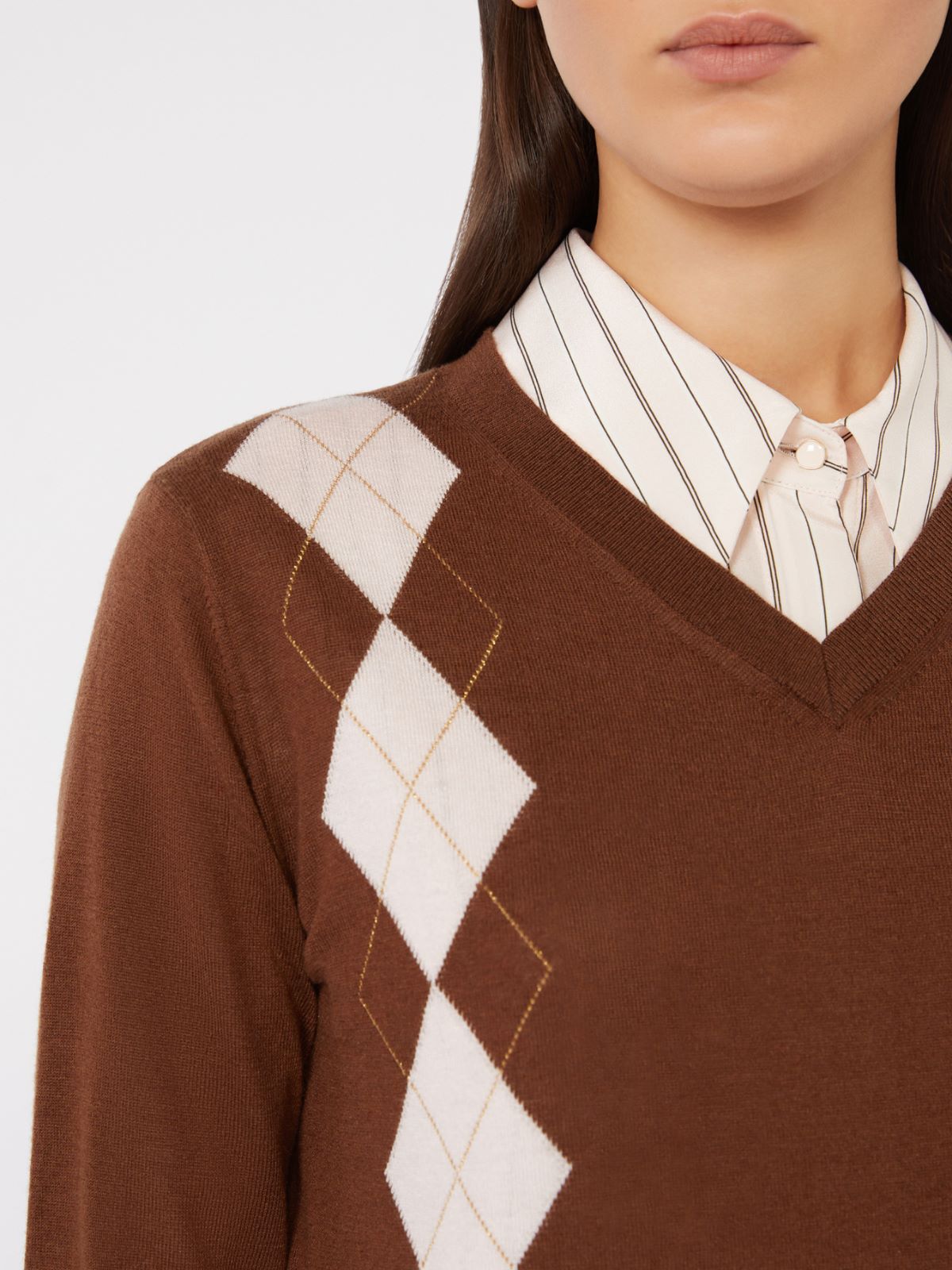 Wool and silk sweater - CHOCOLATE - Max Mara - 5