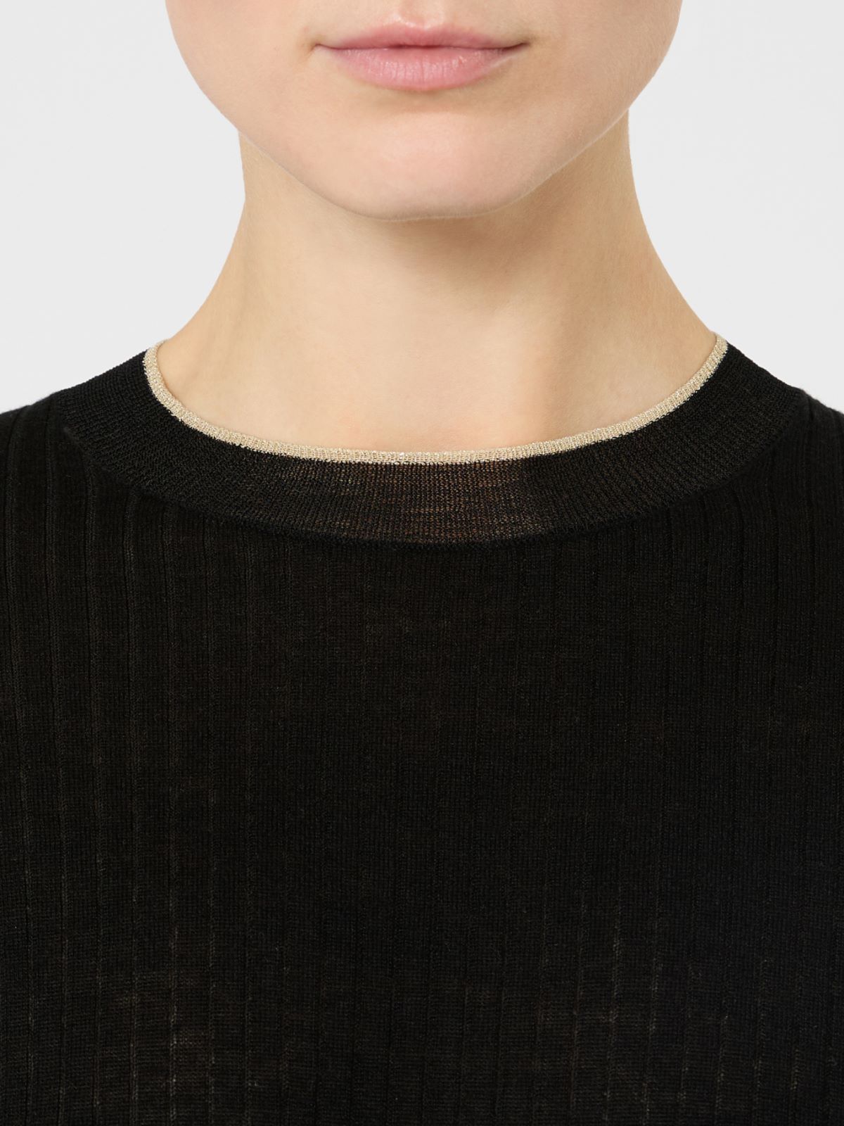 Ribbed wool and silk jumper - BLACK - Max Mara - 6