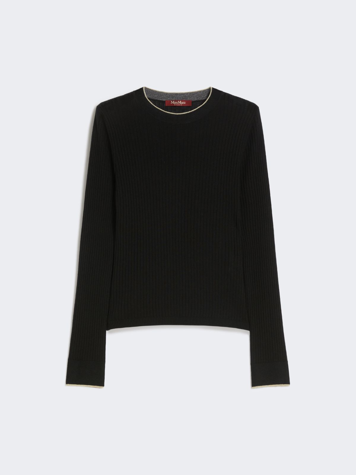 Ribbed wool and silk jumper - BLACK - Max Mara - 6