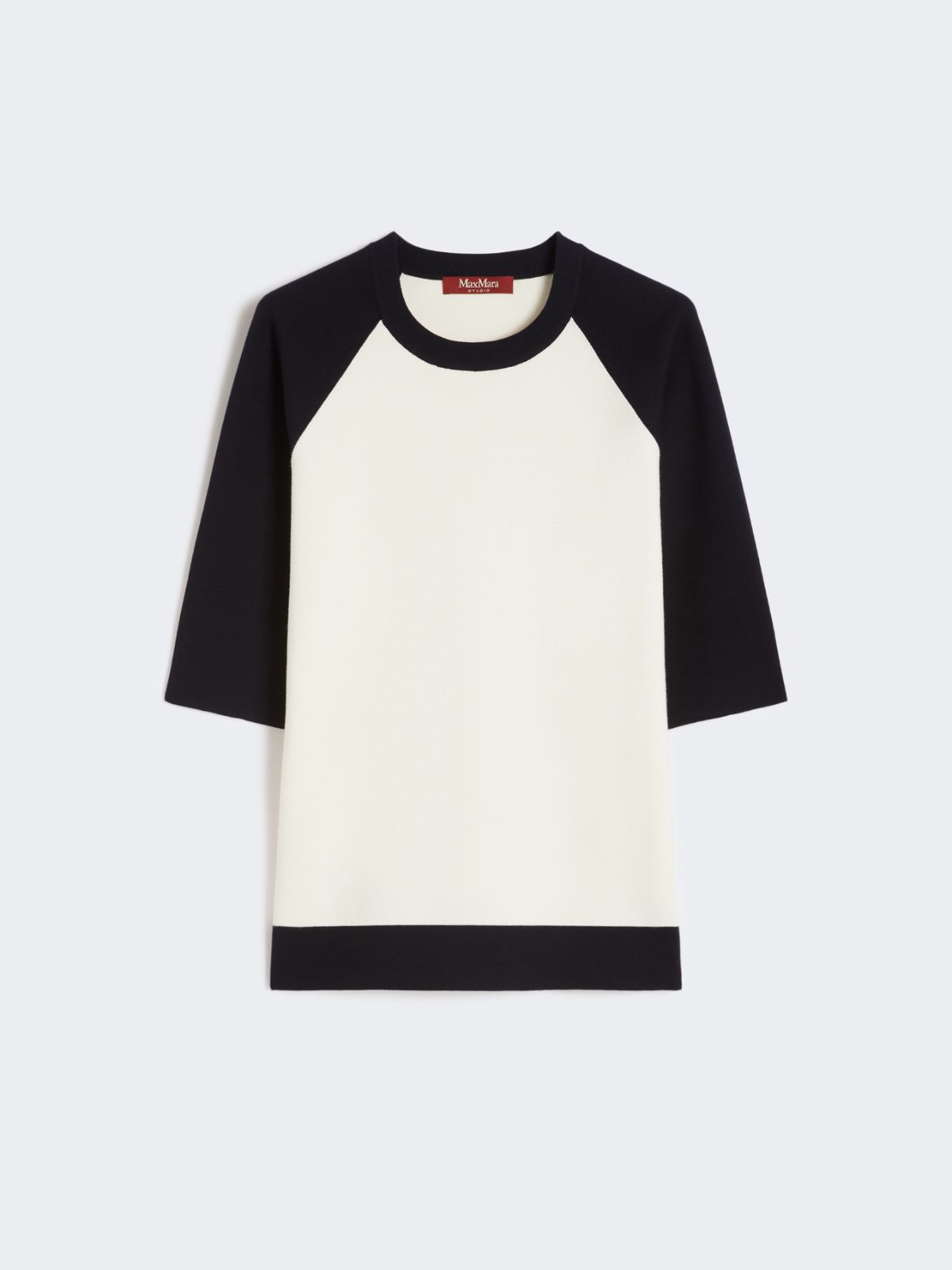 Stretch viscose boxy sweater - WHITE BLUE - Max Mara - 9