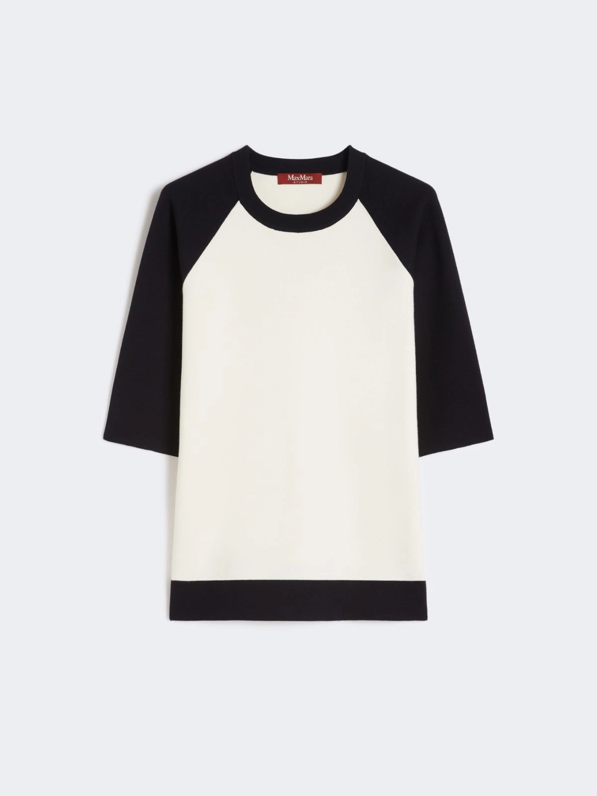 Stretch viscose boxy sweater - WHITE BLUE - Max Mara - 5
