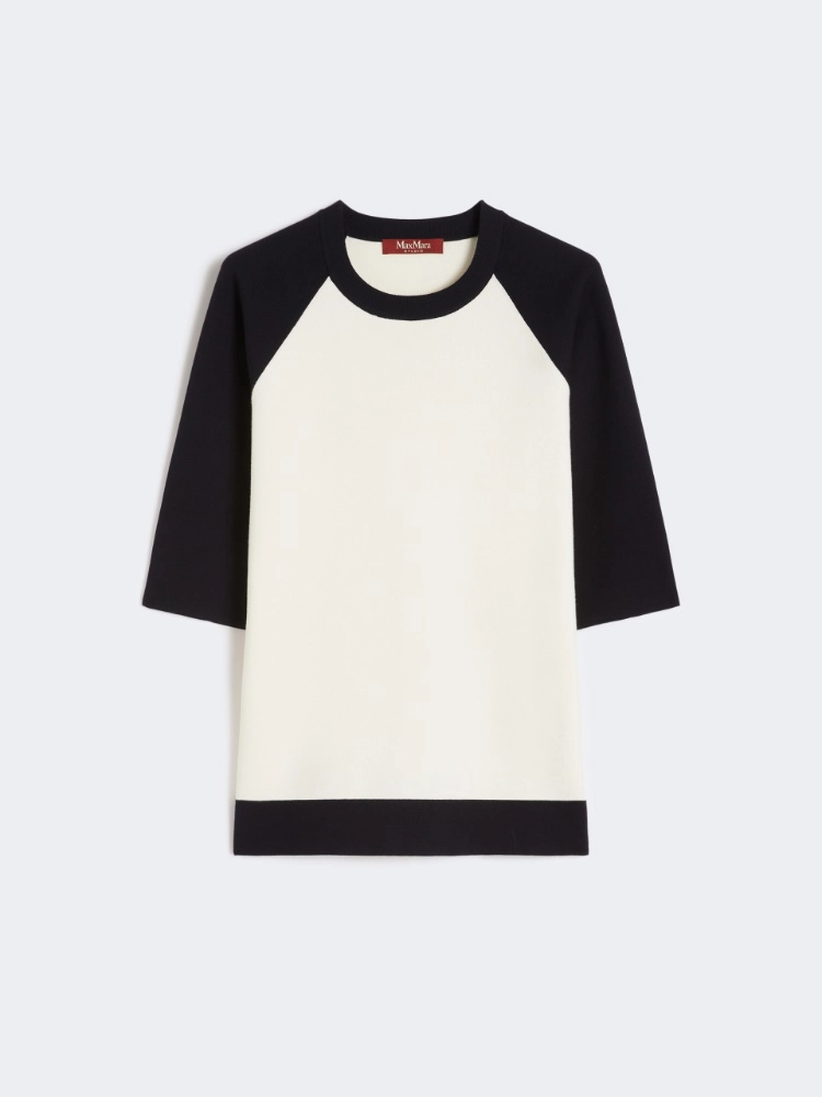 Stretch viscose boxy sweater - WHITE BLUE - Max Mara - 5