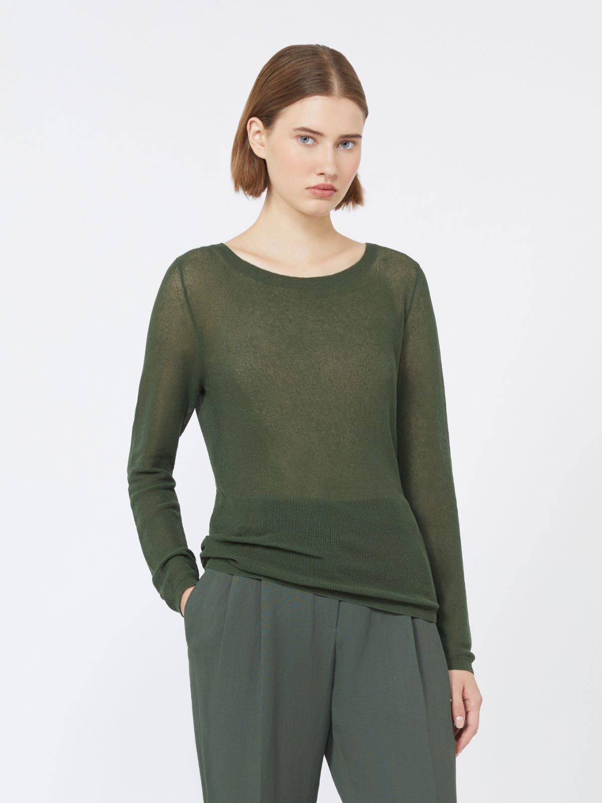 Slim-fit cotton-blend sweater - KAKI - Max Mara - 2