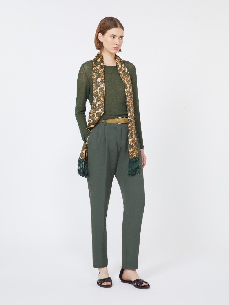 Slim-fit cotton-blend sweater - KAKI - Max Mara