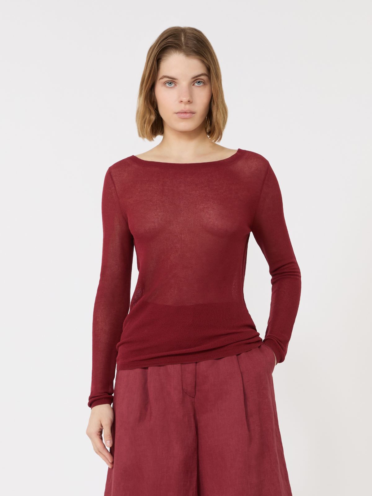Slim-fit cotton-blend sweater - BRICK RED - Max Mara - 2