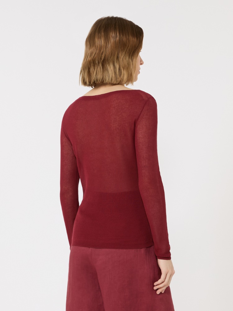 Slim-fit cotton-blend sweater - BRICK RED - Max Mara - 3