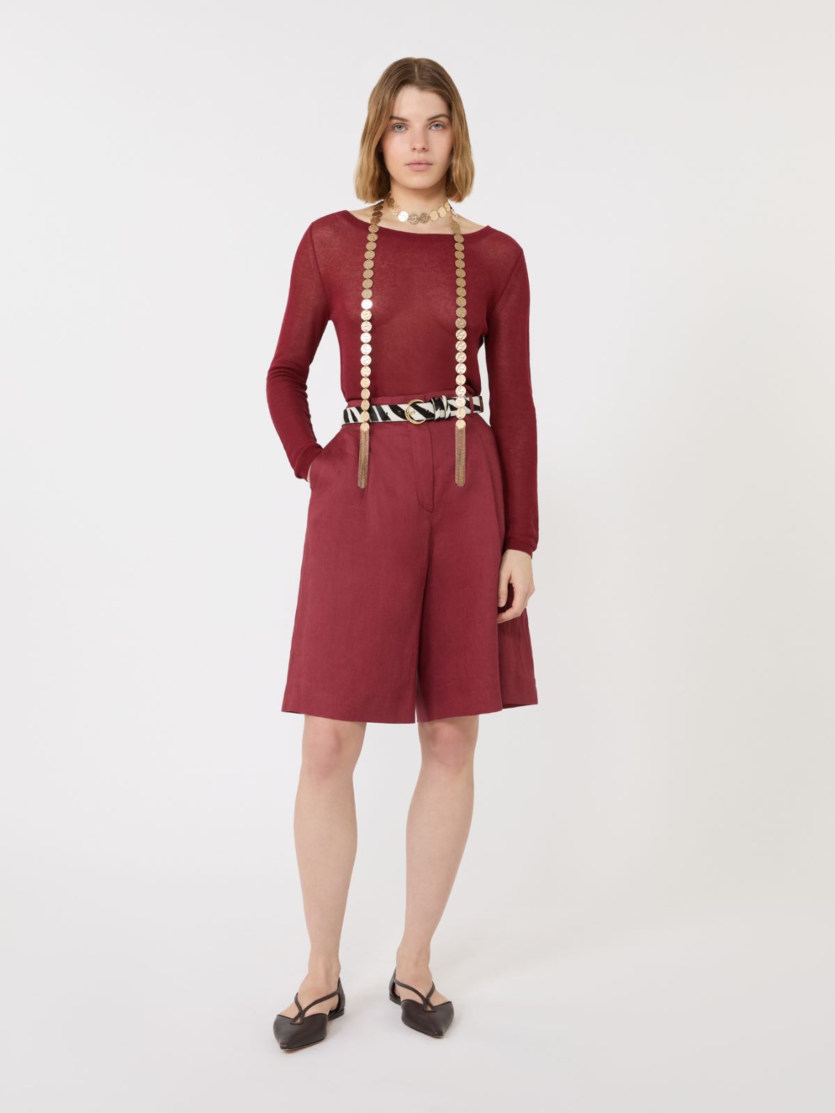 Slim-fit cotton-blend sweater - BRICK RED - Max Mara