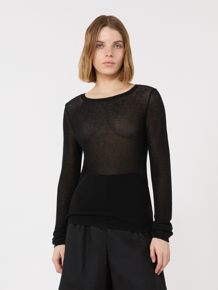 Maglia aderente in misto cotone - NERO - 2
