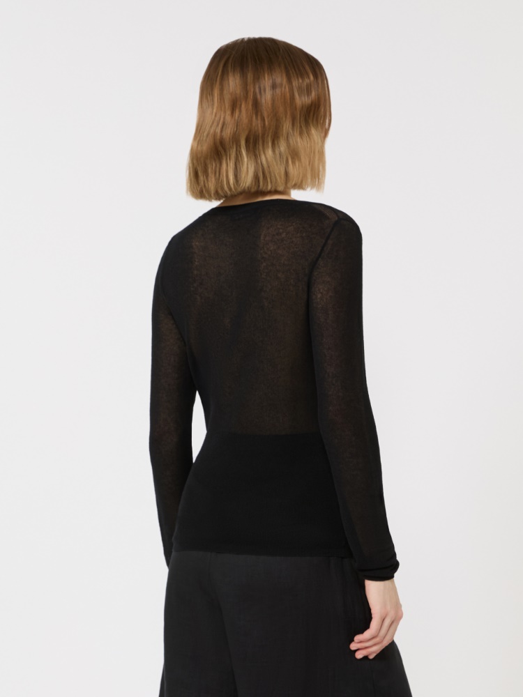 Maglia aderente in misto cotone - NERO - 3