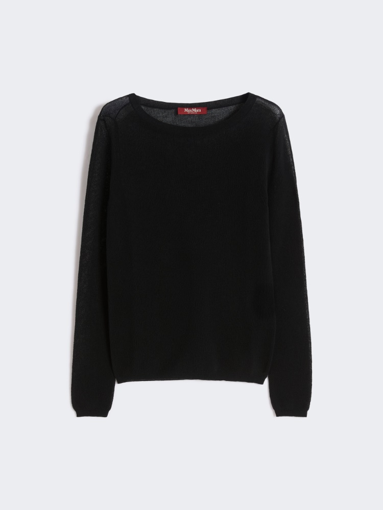 Maglia aderente in misto cotone - NERO