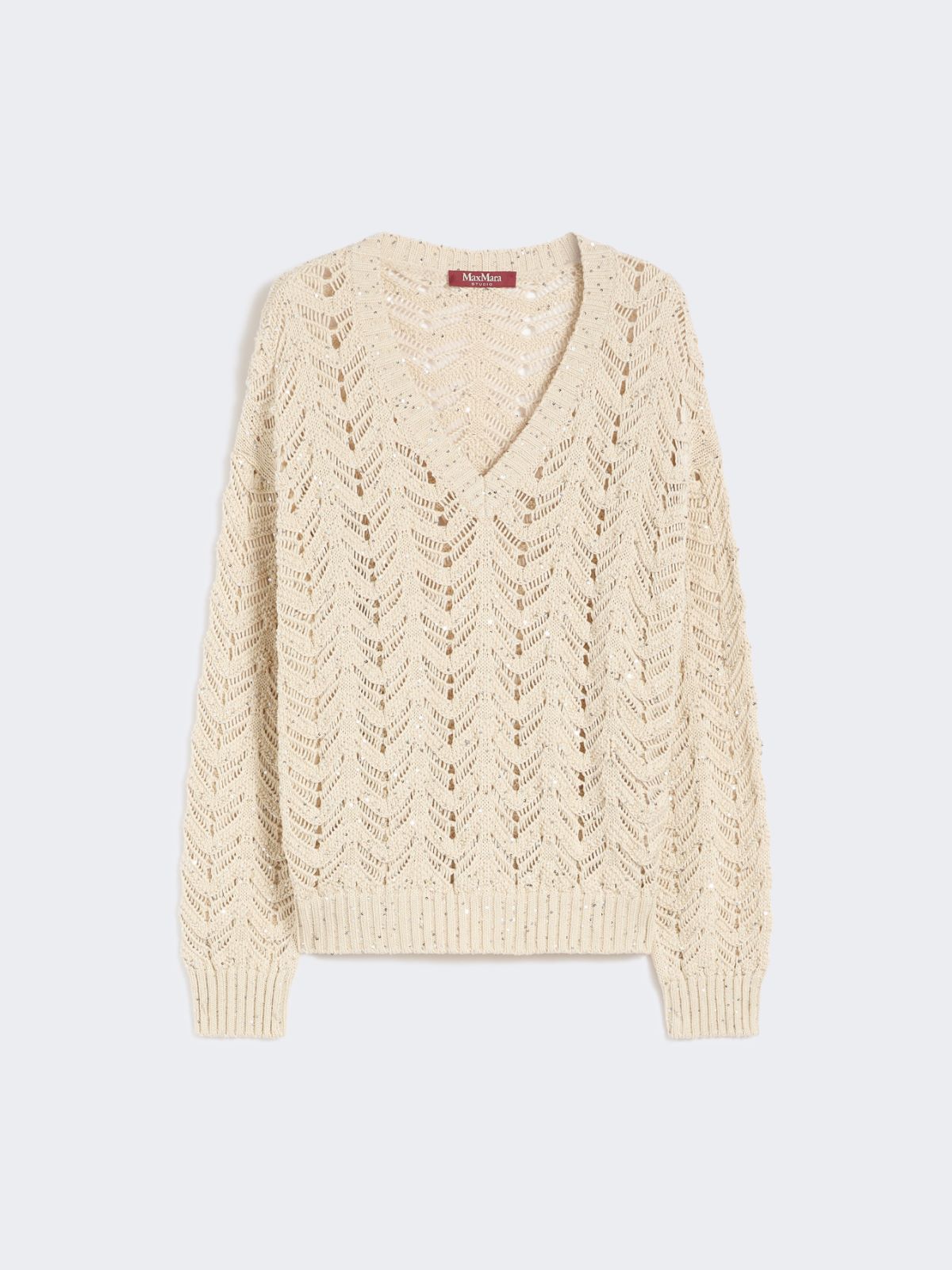 Cotton yarn and sequin sweater - BEIGE - Max Mara - 9