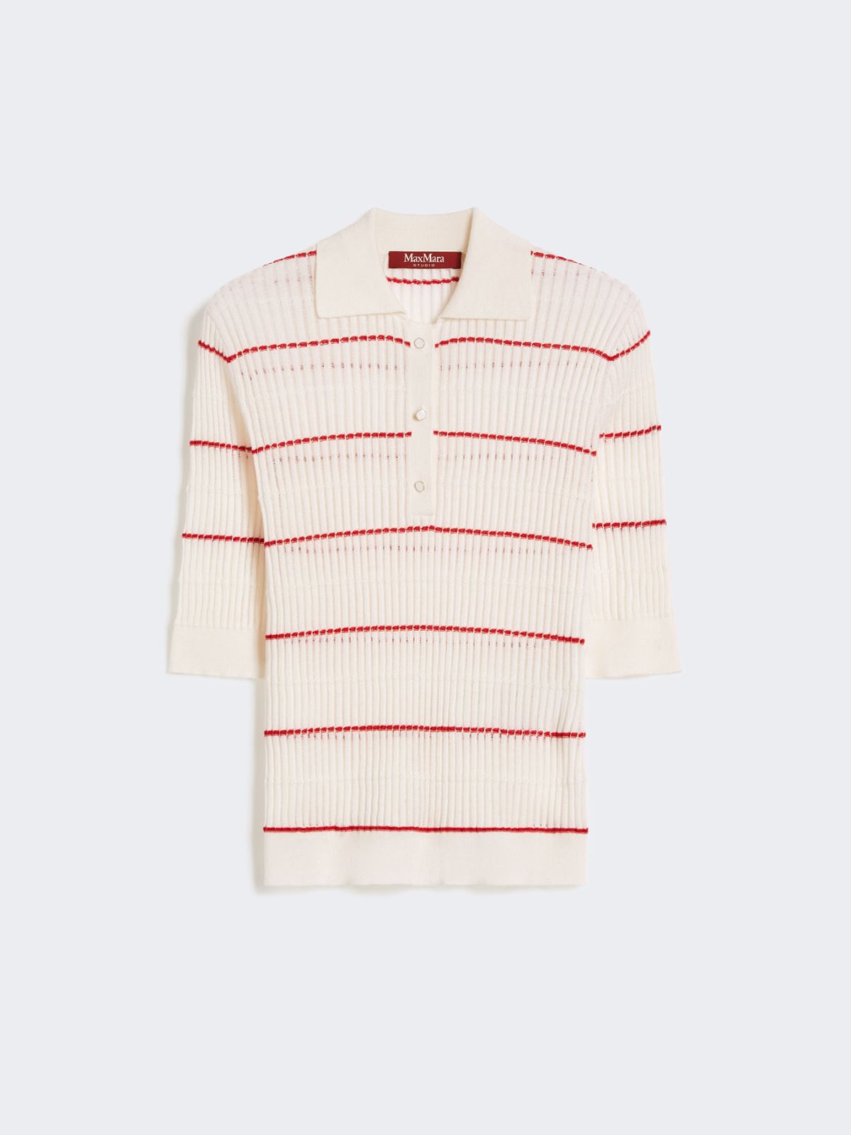 Silk and wool yarn jumper - WHITE - Max Mara - 5